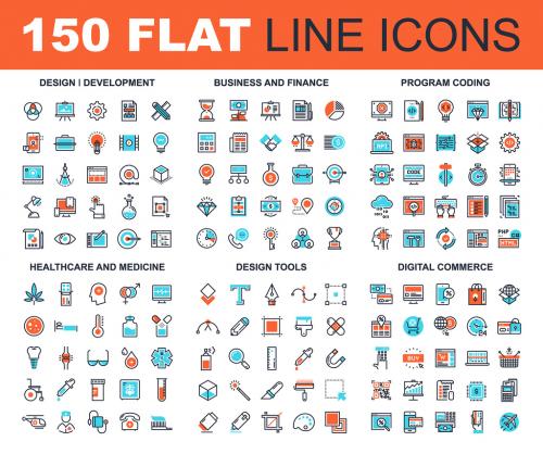 150 Three-Color Line Art Icons 3 - 135214633