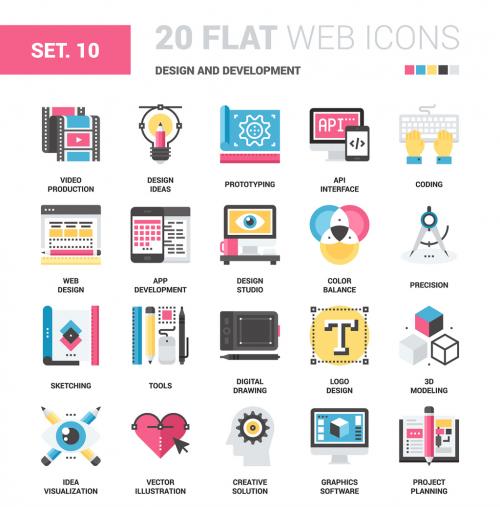 20 CMYK-Styled Design Icons - 135221574