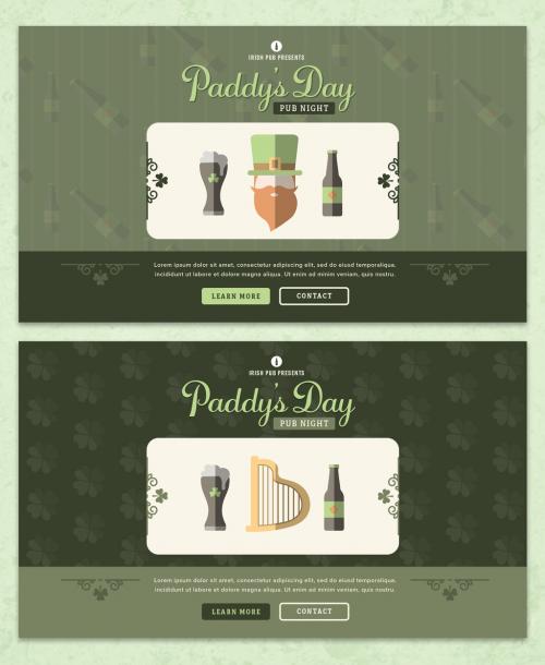 Two Illustrated St. Patrick's Day Event Landing Pages - 136093827