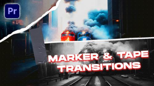 Videohive - Marker & Tape Transitions VOL. 2 | Premiere Pro - 48399731 - 48399731