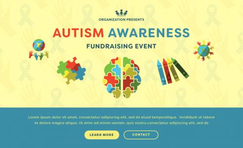 Autism Awareness Landing Page Layout - 136996494