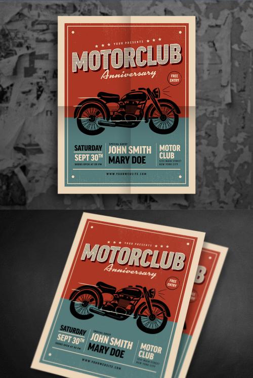 Motorcycle Flyer Layout - 137090887