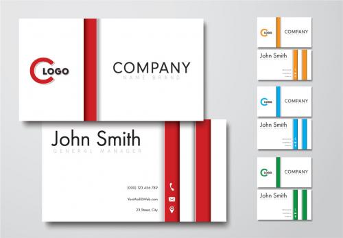 4 Striped Business Card Layouts - 139156893