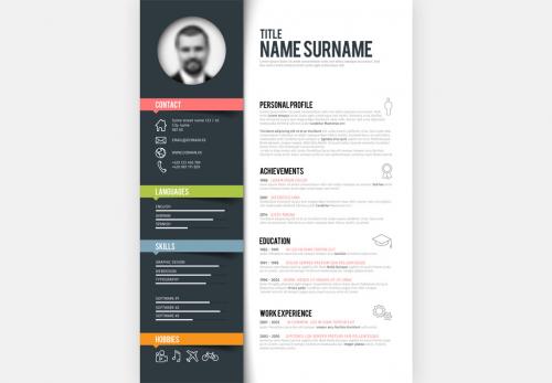 Digital Resume Layout - Portrait 3 - 139157930