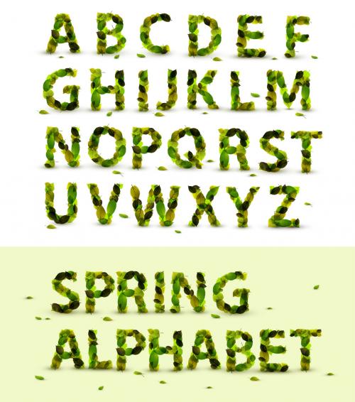 Green Leaf Alphabet Set - 139874110