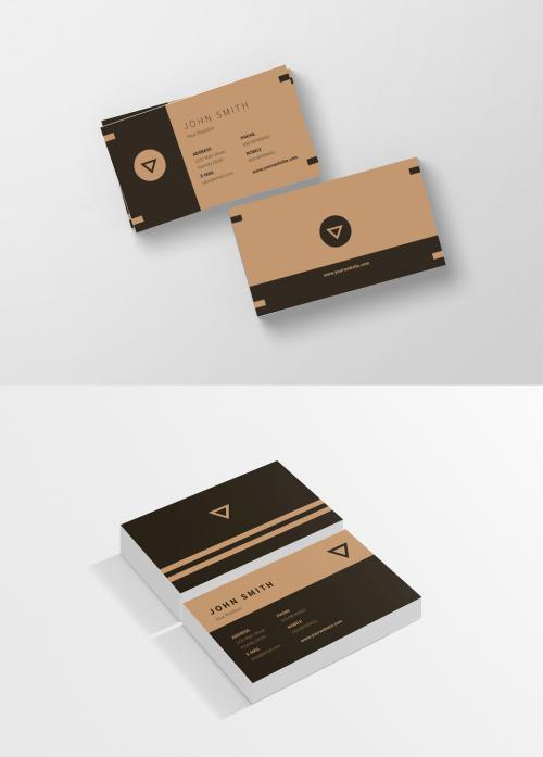 Simple Brown and Black Business Card Layout 1 - 141555161