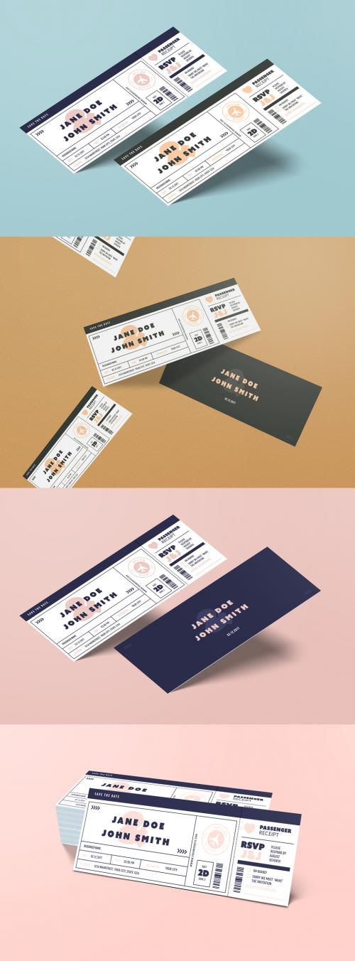 Ticket Style Wedding Invitation Layout 1 - 142639885