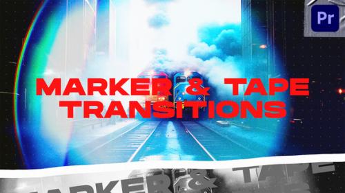 Videohive - Marker & Tape Transitions VOL. 3 | Premiere Pro - 48413869 - 48413869