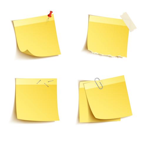 4 Photorealistic Sticky Note Icons - 142732689