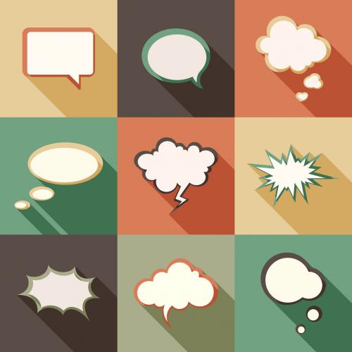 Retro Style Speech Bubble Icons 2 - 142732836