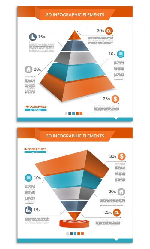 Tricolor 3D Infographic 1 - 144223724