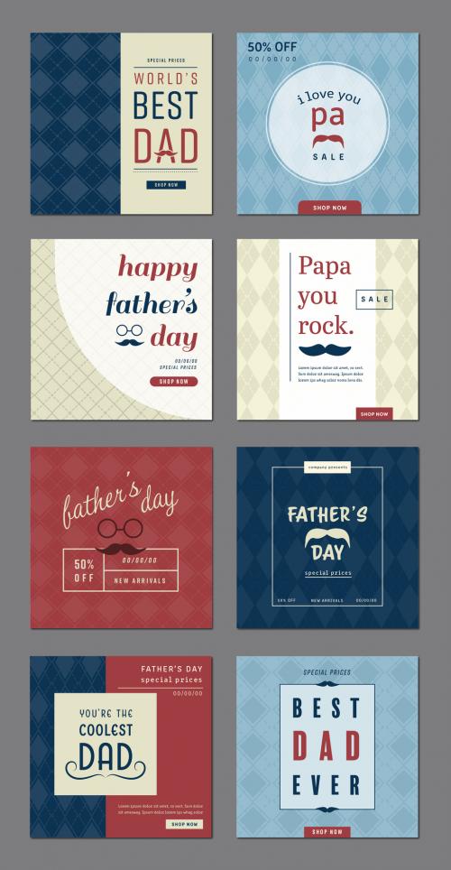 Square Father's Day Social Media Post Layouts - 144230559