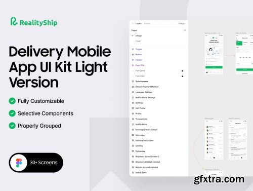 RealityShip - delivery and shipping app UI kit Design Ui8.net