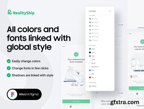 RealityShip - delivery and shipping app UI kit Design Ui8.net