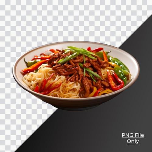 Premium PSD | Chinese noodles mixed soft smooth lighting only png premium psd Premium PSD