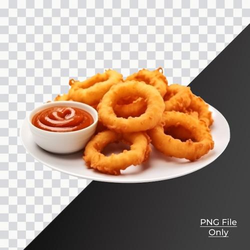 Premium PSD | Onion rings and fries only png premium psd Premium PSD