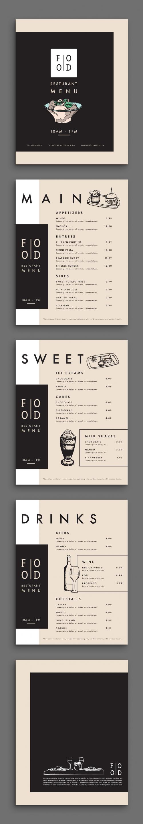 Four Page Modern Menu - 145290912