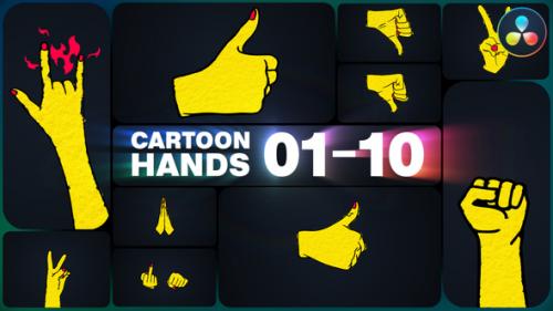 Videohive - Cartoon Hands for DaVinci Resolve - 48415379 - 48415379