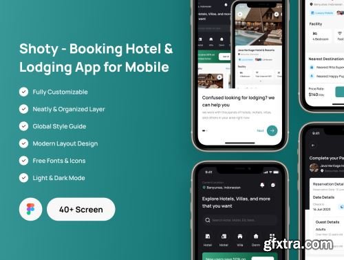 Shoty - Booking Hotel & Lodging App for Mobile UI Kit Ui8.net