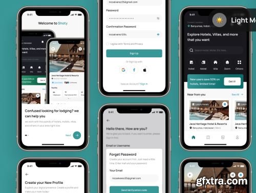 Shoty - Booking Hotel & Lodging App for Mobile UI Kit Ui8.net
