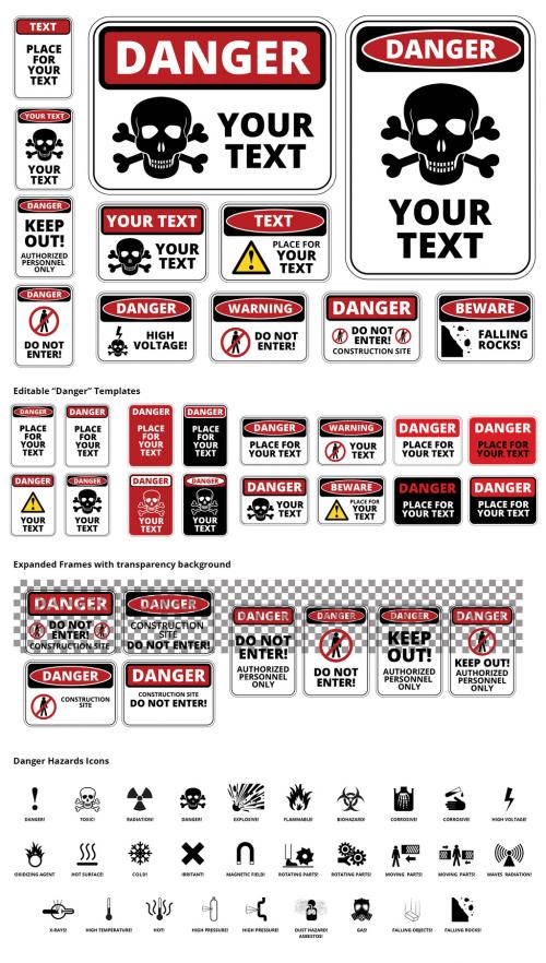 Danger Sign Templates - 151029730