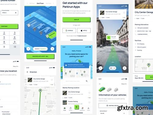 Parkirun - Parking Mobile Apps UI Kit Ui8.net