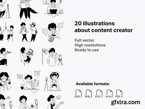 Notion Illustrations - Content Creator Club Ui8.net