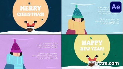 Videohive Cartoon Christmas Greeting Cards for After Effects 48948505