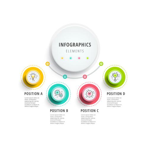 Circular 4-Step Infographic with Colorful Icons 1 - 155155410