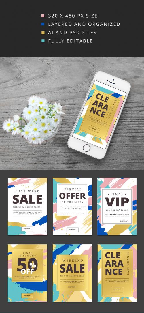 Abstract Patterned Social Media Sale Banners 1 - 155155429