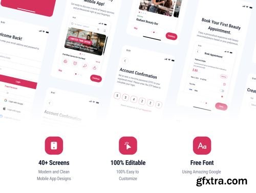 Beautify - Beautify Service Mobile App UI KIT Ui8.net