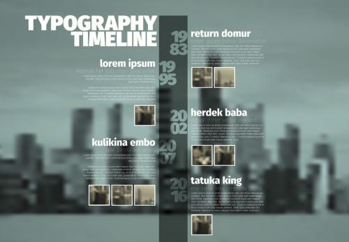 Vertical Timeline Infographic with City Background - 156653307
