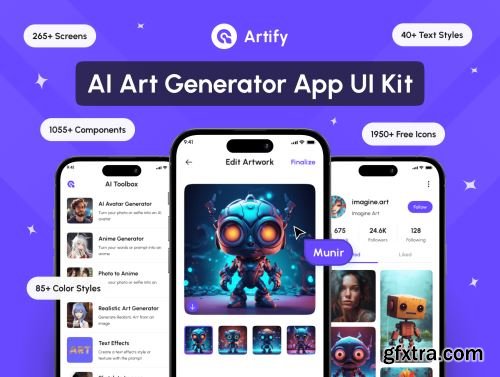 Artify - AI Art Generator App UI Kit Ui8.net