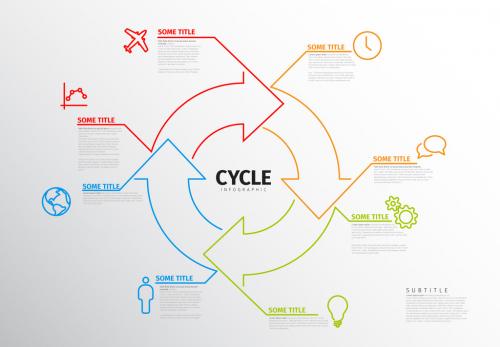 Overlapping Arrows Circular Infographic Layout - 156667196