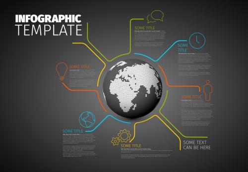 Globe Infographic with Business Icons - 156692037