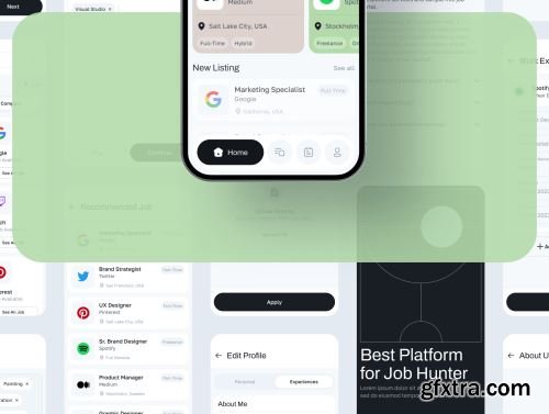 Carijob - Job Finder App UI Kit Ui8.net