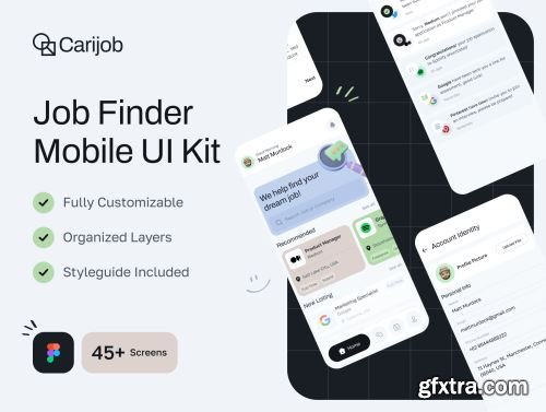 Carijob - Job Finder App UI Kit Ui8.net