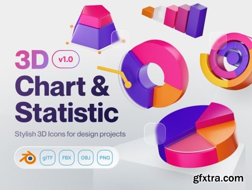 Charty - Chart & Statistic 3D Icon Set Ui8.net