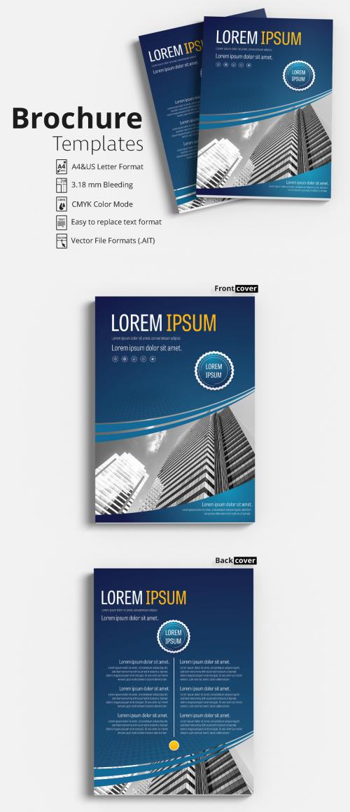 Brochure Layout with Blue and Gray Accents 2 - 157575742