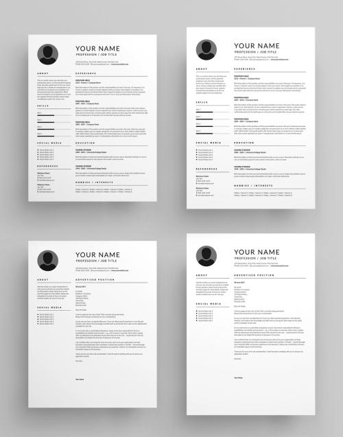 Classic Resume and Cover Letter Layout  - 158915671