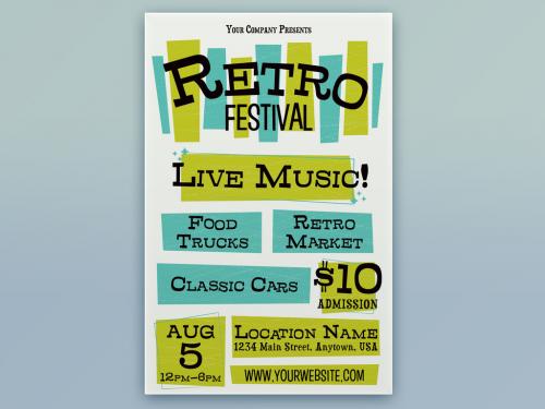 Retro Event Poster Layout - 161986284