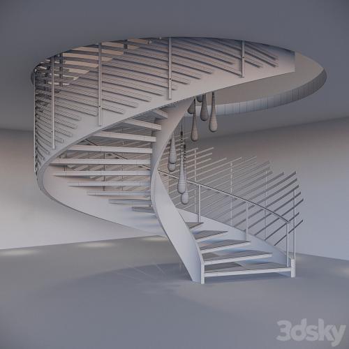 Spiral staircase with installation