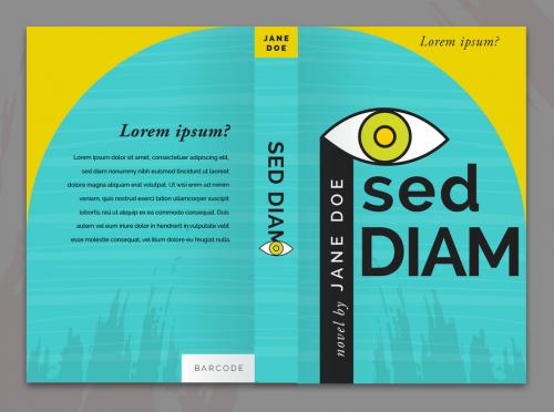 Yellow and Turquoise Book Cover Layout - 163834801