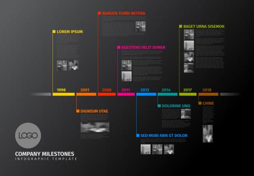 Colorful Linear Timeline Infographic Layout - 163963912