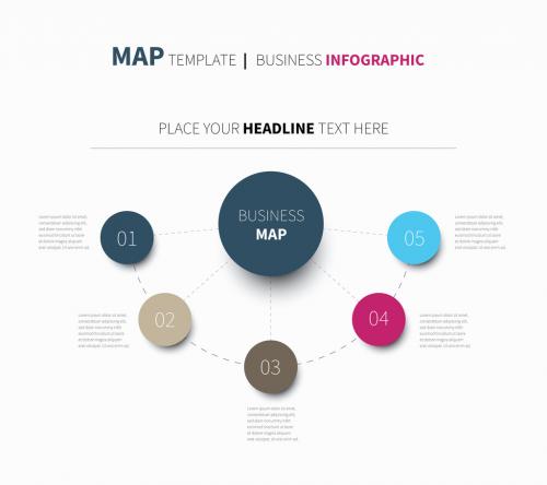 Folded Circles and Dashed Lines Infographic Layout 3 - 164216717