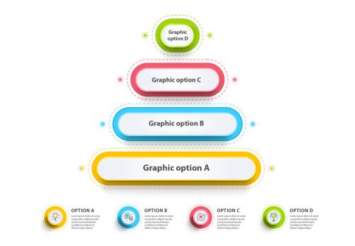 Colorful Pyramid Four Section Infographic Layout - 164294415