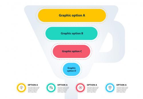 Colorful Funnel Four Section Infographic Layout - 164294604