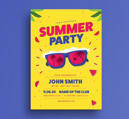 Bright Summer Event Flyer Layout - 164312456