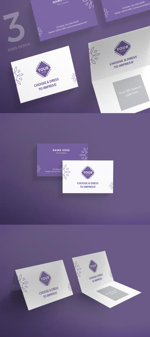 Purple and White Business Card Branding Set 1 - 164313754