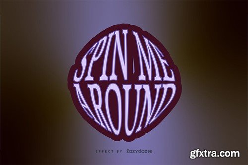 Round Warped Vector Text Effect Mockup VVX4XR5